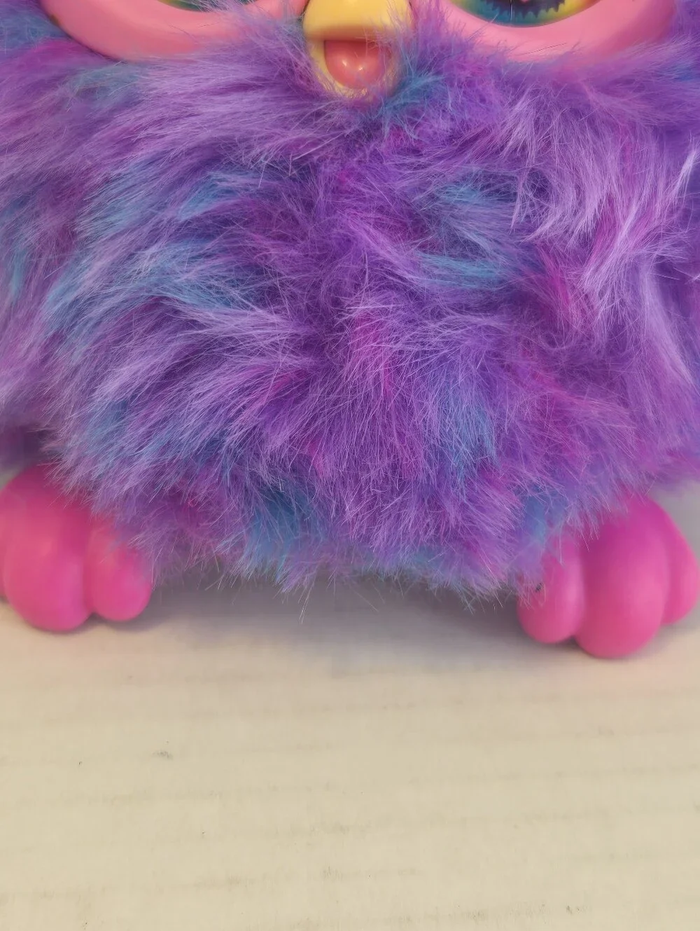 2023 Furby Purple Plush Tie Dye Interactive Voice Activated Glowing Ears *WORKS*